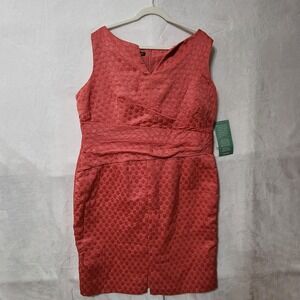 Jones Wear Coral Long Sleeve Dress